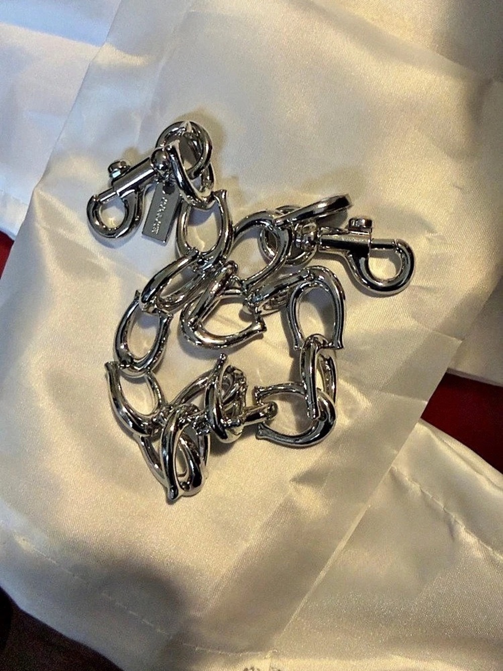 Silver Chain bag charm